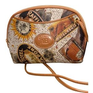 Vintage Allan Edward Patchwork Art World Map Small‎ Crossbody Bag Boho